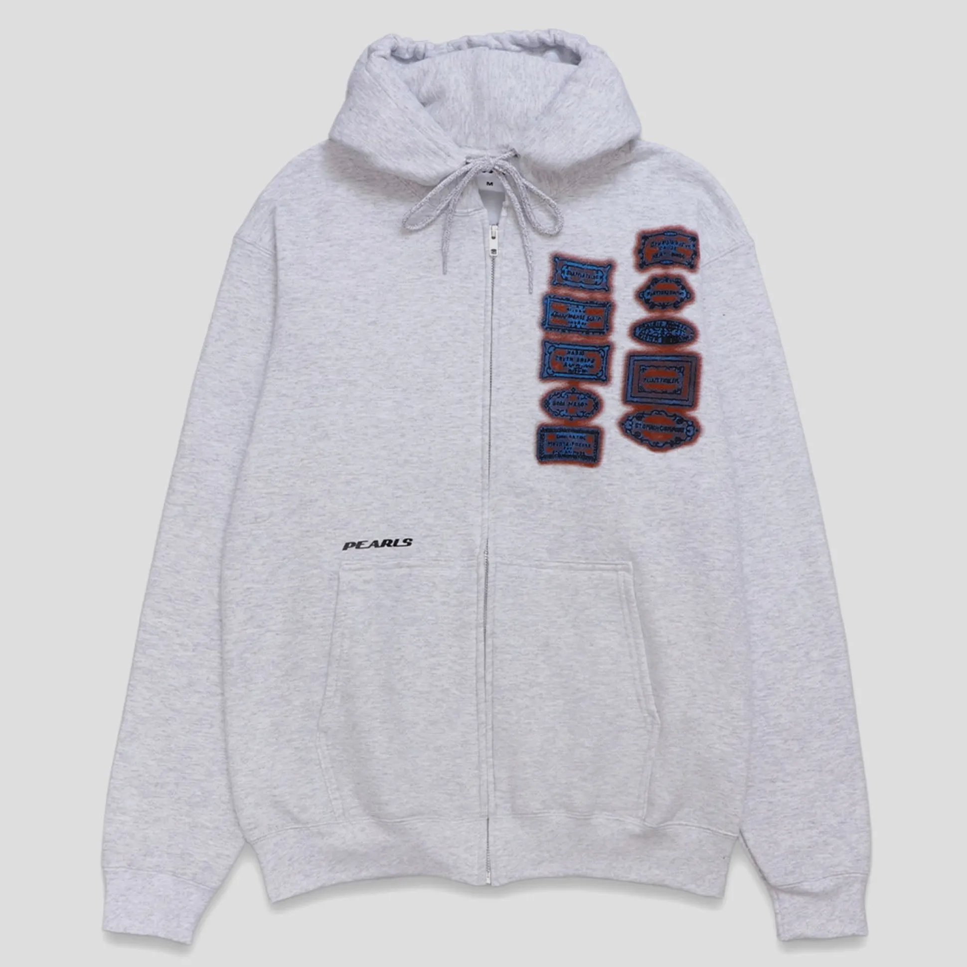 Pearls Ephemera Zip Hood - Ice Marle